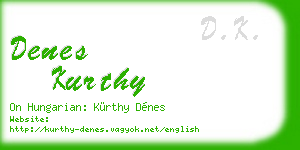 denes kurthy business card